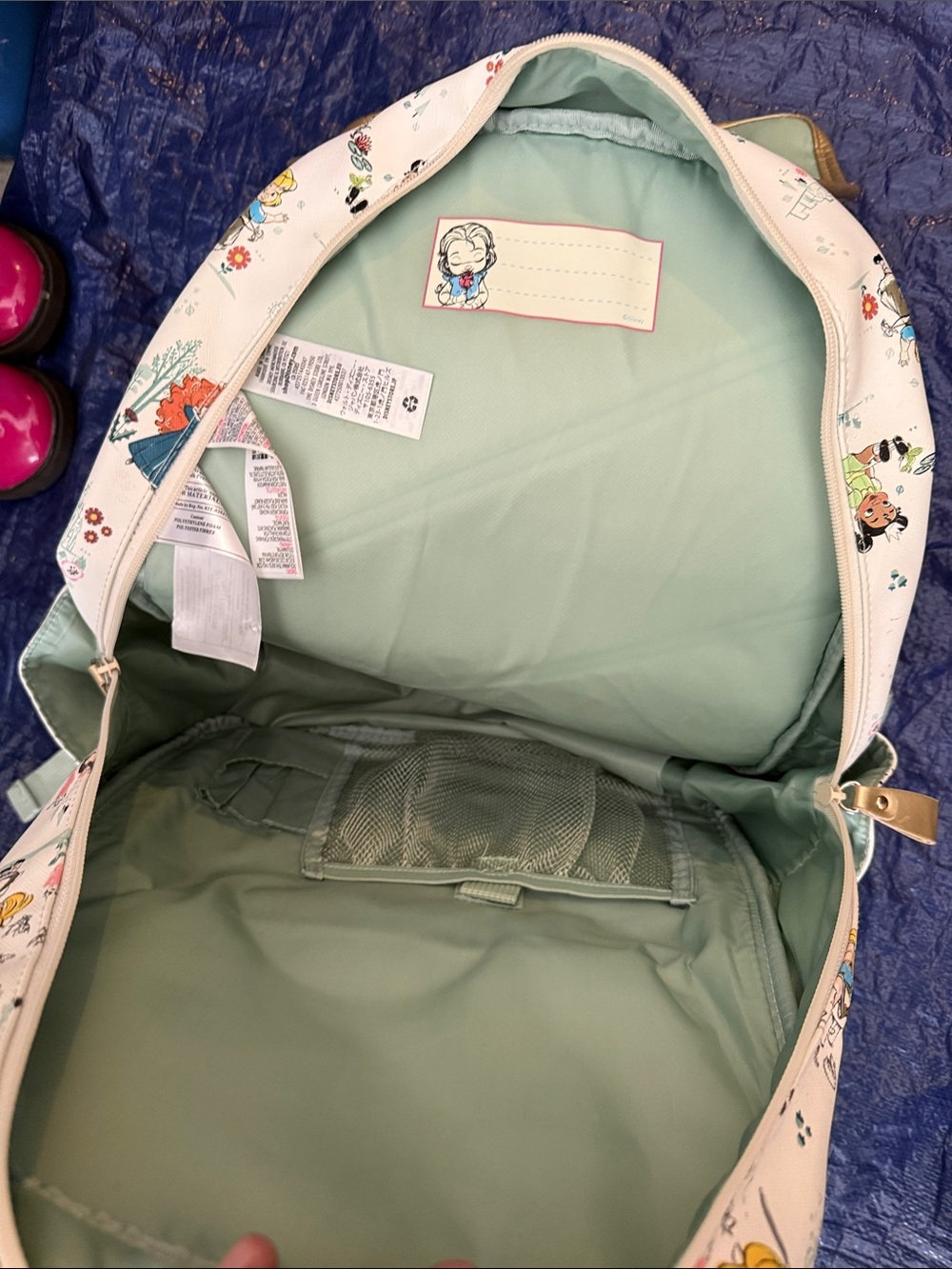 Disney Cream Girls' Illustrated Backpack with Pom Pom - Picture 4 of 6